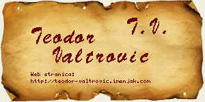 Teodor Valtrović vizit kartica